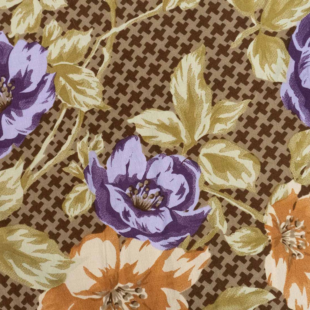 Fujiette Crepe Print Bunga Brown [Fujet Crepe Print]