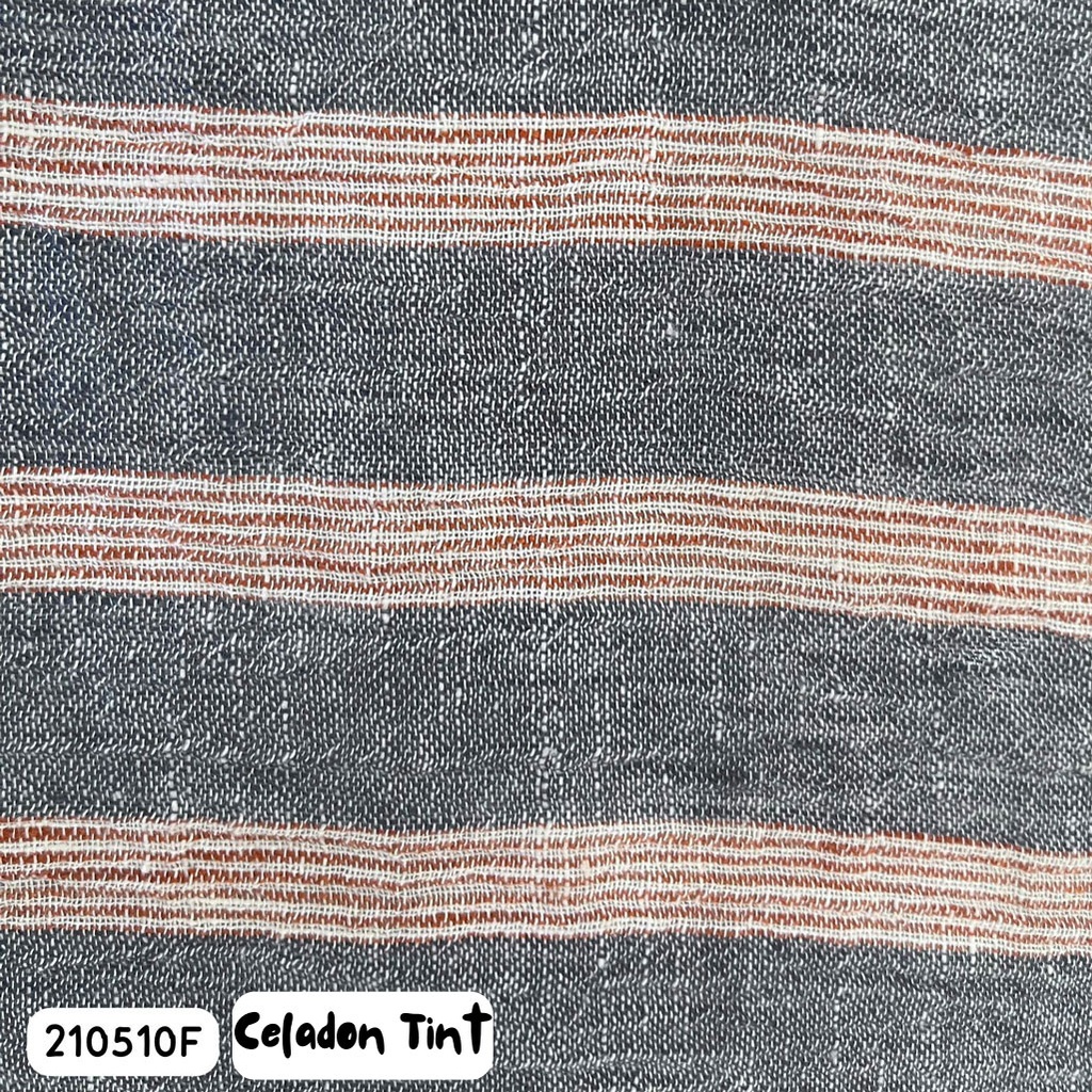Pure Linen Crinkle Dark Stripes [210510]