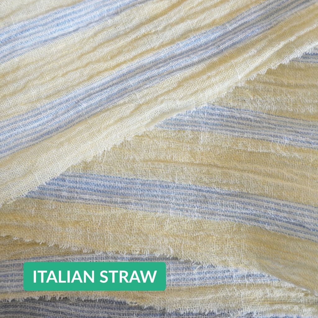 Pure Linen Crinkle Light Stripes [210510]