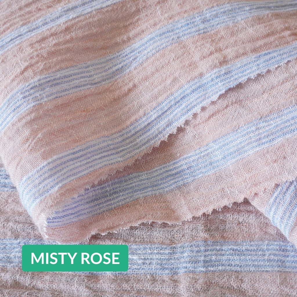 Pure Linen Crinkle Light Stripes [210510]